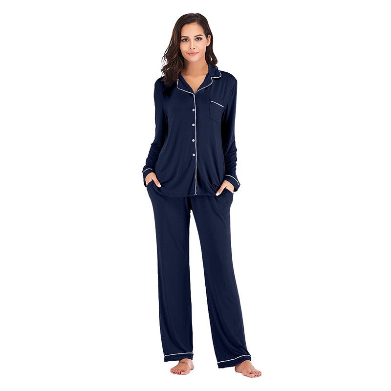 Cozy Long Pyjama Set - Navy