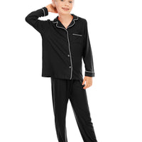 Girls' Cozy Long Pyjama Set - Black