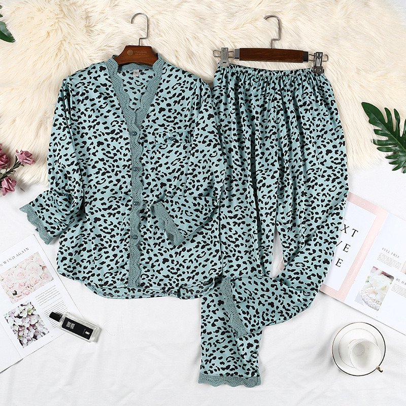 Leopard Pyjama Set - Blue