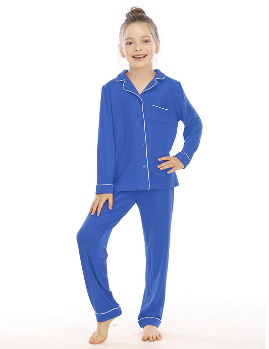 Girls' Cozy Long Pyjama Set - Blue