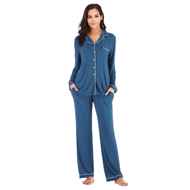 Cozy Long Pyjama Set - Blue