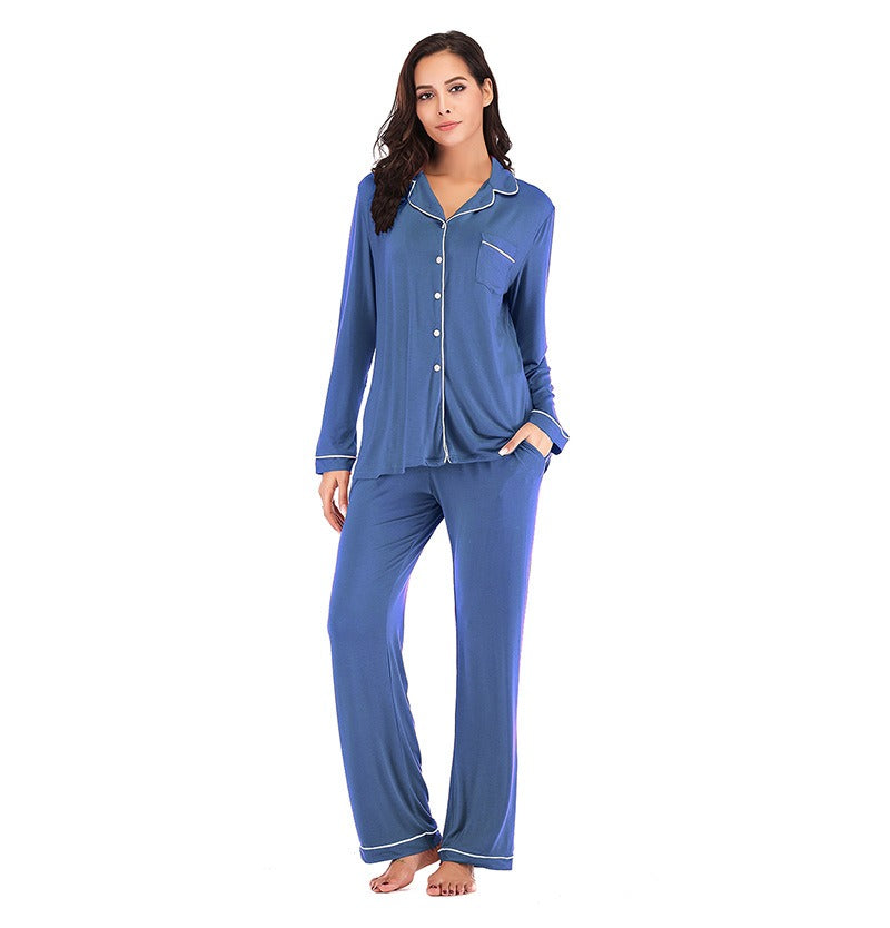 Cozy Long Pyjama Set - Blue