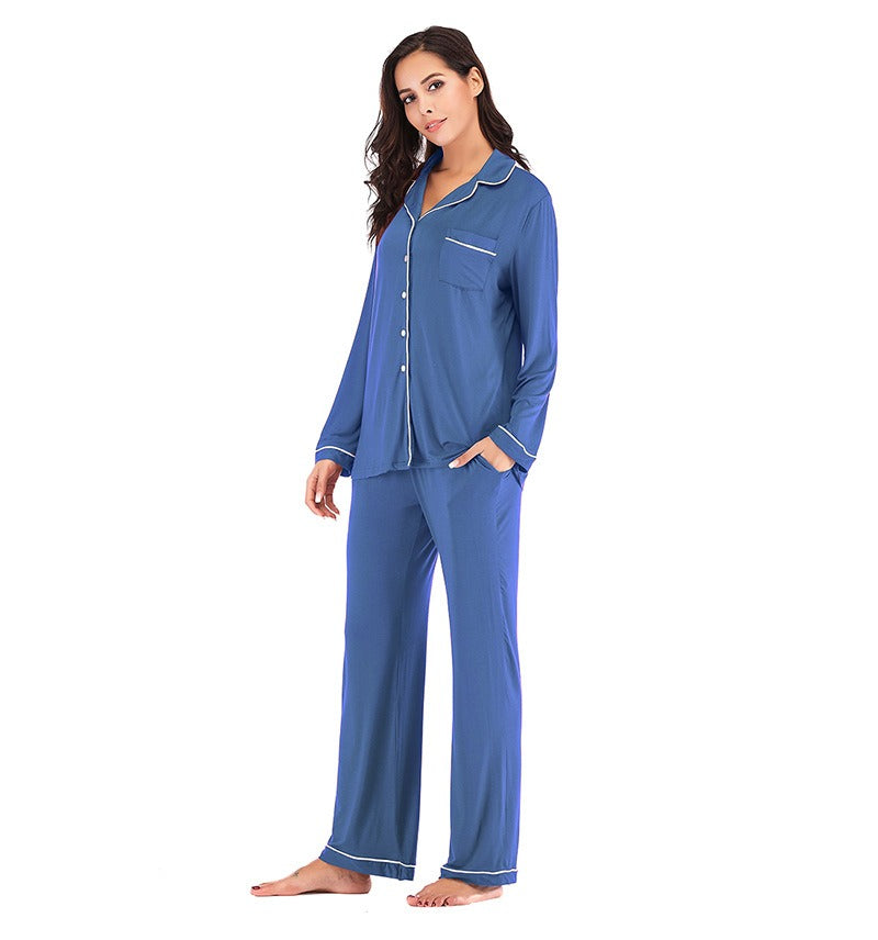 Cozy Long Pyjama Set - Blue