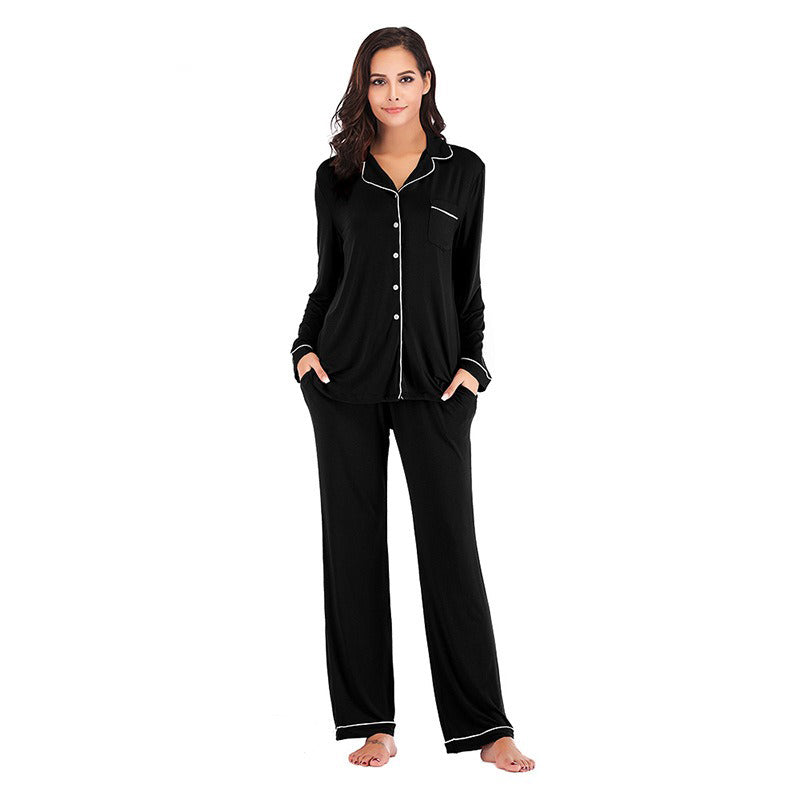 Cozy Long Pyjama Set - Black