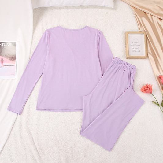 V-Neck Long Sleeve Pyjama Set