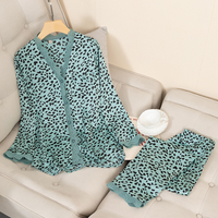 Leopard Pyjama Set - Blue