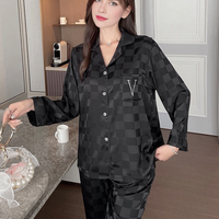 Women's Checkered Pyjama Set - Black