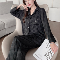 Women's Checkered Pyjama Set - Black