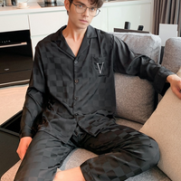 Men's Checkered Pyjama Set - Black