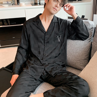 Men's Checkered Pyjama Set - Black